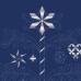 Christmas Tree Sashiko Panel - Blue/Silver